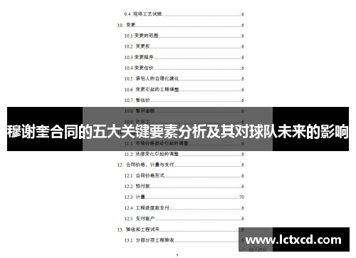 穆谢奎合同的五大关键要素分析及其对球队未来的影响
